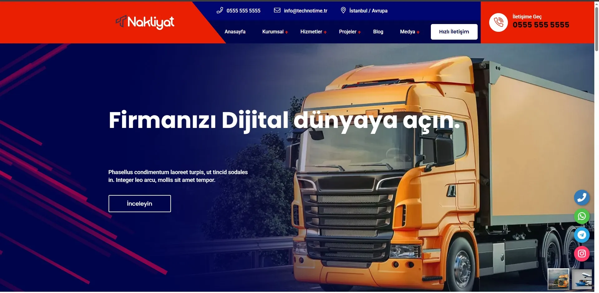 Nakliye / Lojistik Web Sitesi